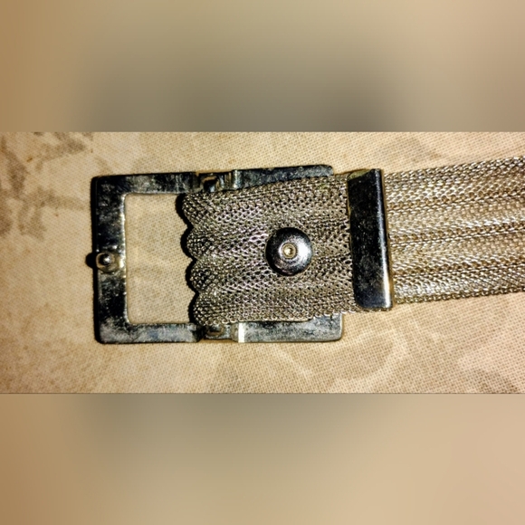 VINTAGE SILVER METAL MESH BELT main image 6